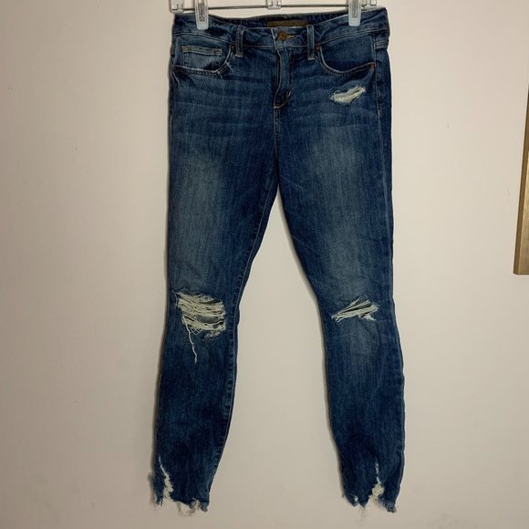 Joe's Jeans Skinny Ankle Distressed Raw Hem Jeans